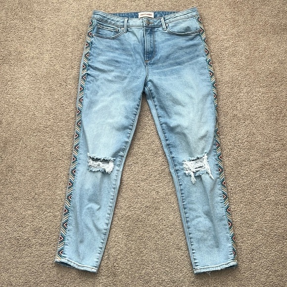 DRIFTWOOD Gizelle High Rise Embroidered Girlfriend Skinny Jeans Size 29 - Picture 2 of 9